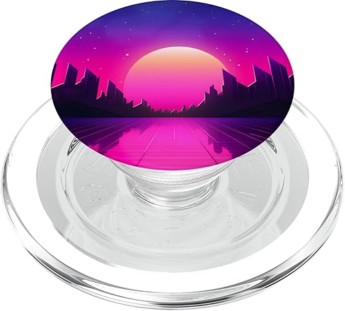 Retrowave Vaporwave Synthwave 80s Style PopSockets PopGrip for MagSafe