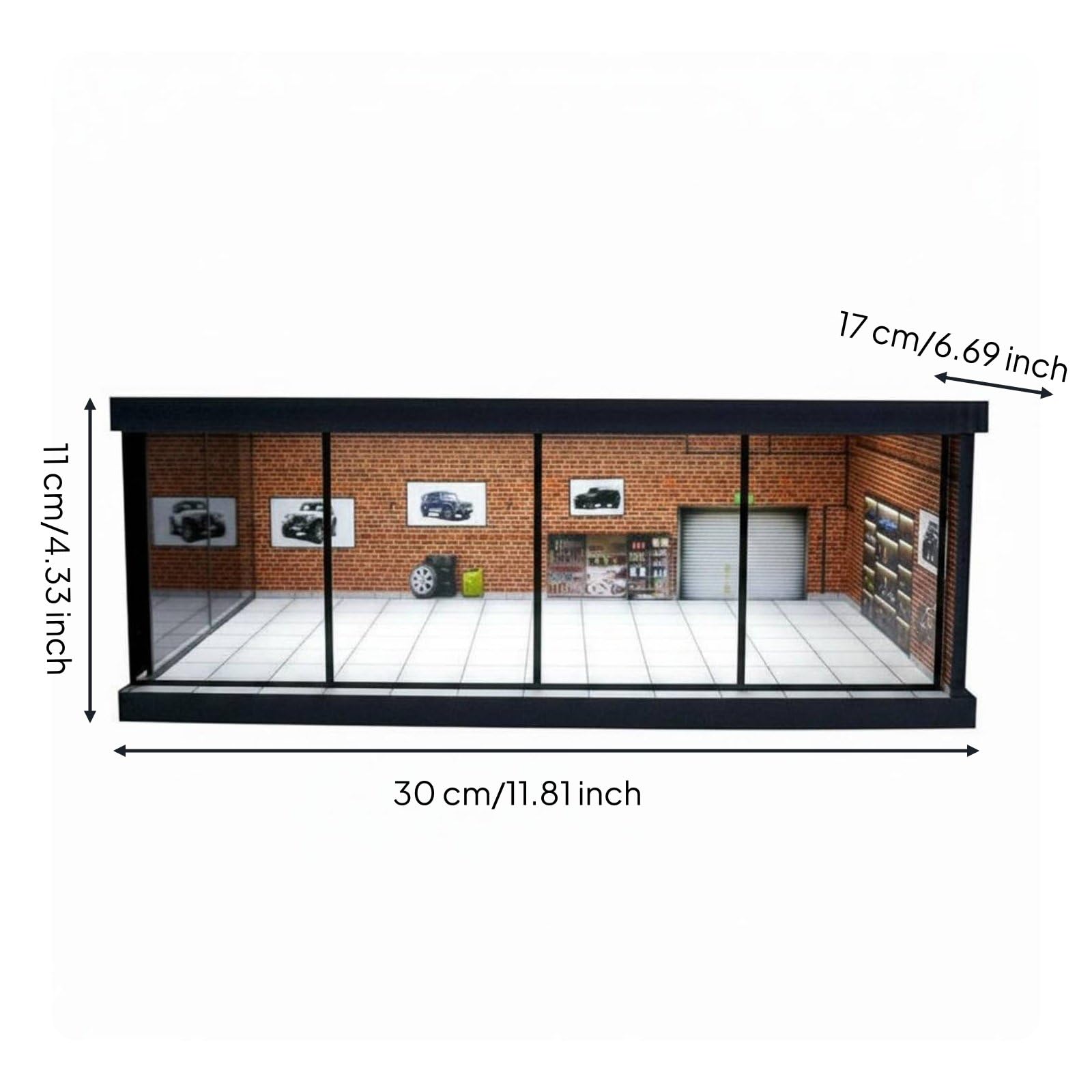 Vetrina Veicoli Scatola Espositiva Auto Modello Protezione Polvere Plastica PVC Garage Collezione Scenico Adatta per Esposizione Libreria Stanza Hobby , style to 2