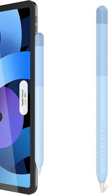 Delidigi Case for Apple Pencil 2nd Generation, Gradient Color Silicone Protective Cover Sleeve Accessories Compatible with Apple Pencil 2nd Gen,iPad Pro 11/12,11 inch (Gradient Blue)