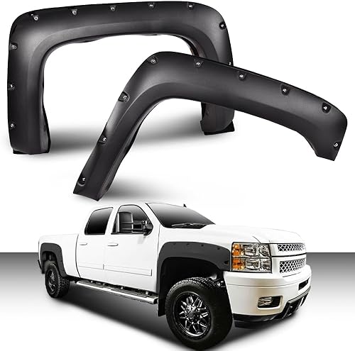 Vista 65 de G-PLUS Guardabarros compatibles con Chevy Silverado GMC Sierra 1500 2500 3500 y HD (modelos clásicos 07) solo se ajustan a Fleetside 78.0