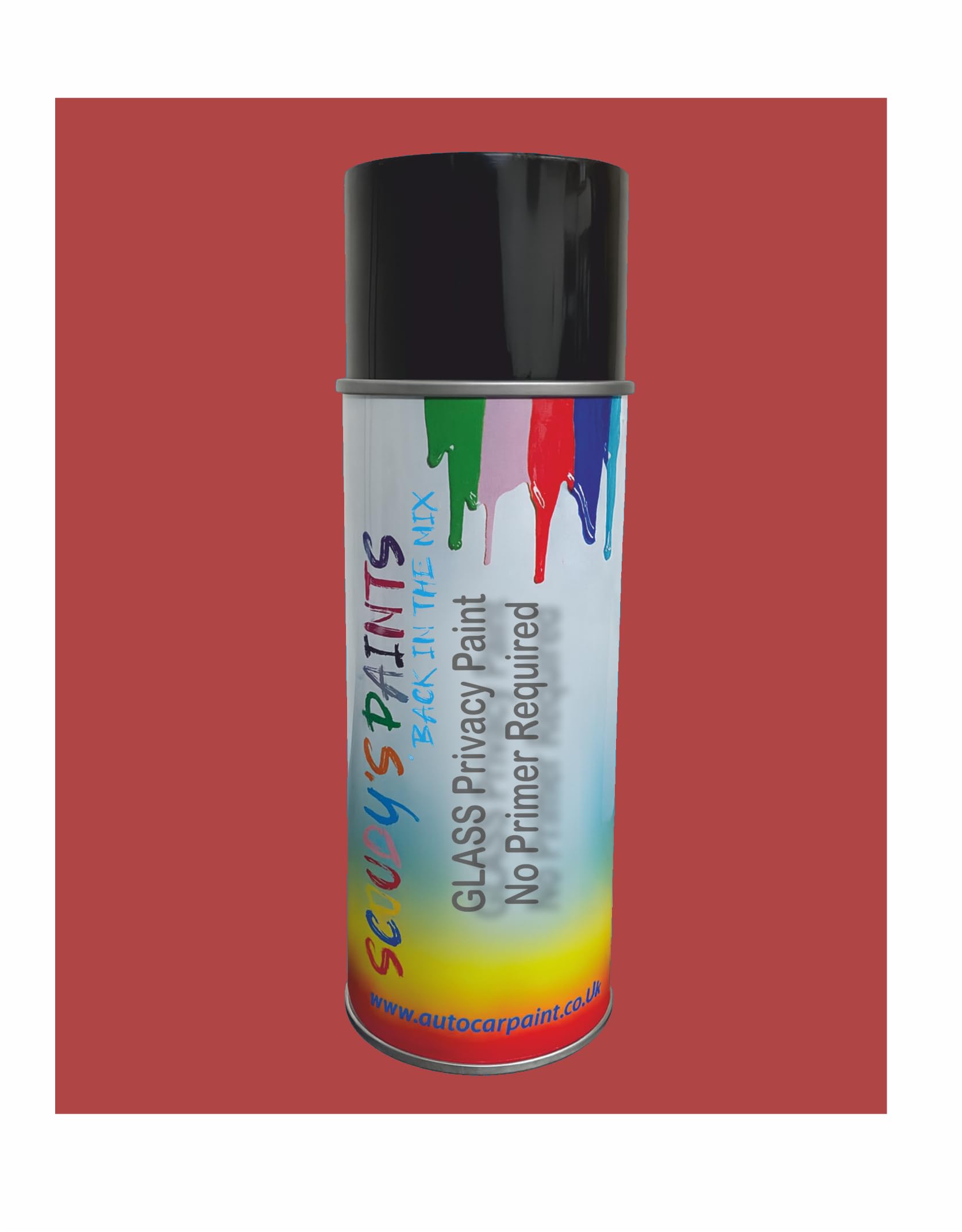 SCOOBYS PAINTS BACK IN THE MIX Security Paint Glass Privacy Window Paint, Quick-Drying High Adhesion Acrylic, No Primer Required, Direct Application, Multiple Colours Available (Romantic Red)