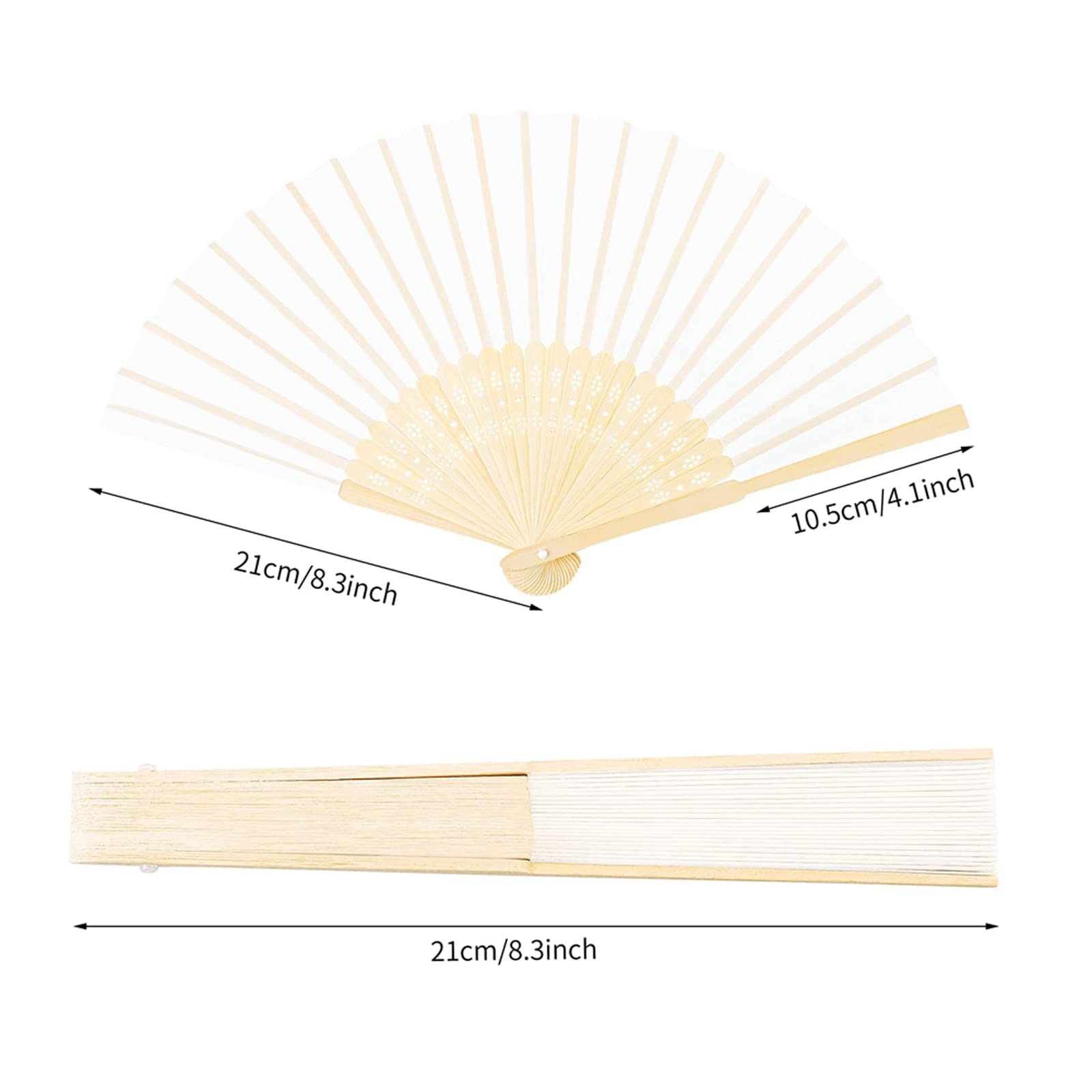 30 Stück Weiß Bambus Stoff Fächer Hochzeit Gäste faltbar Klappfächer Hochzeit Stofffächer Dekofächer Handfächer Hand Fan Wedding Hochzeit Party Faltbar Taschenfächer Party