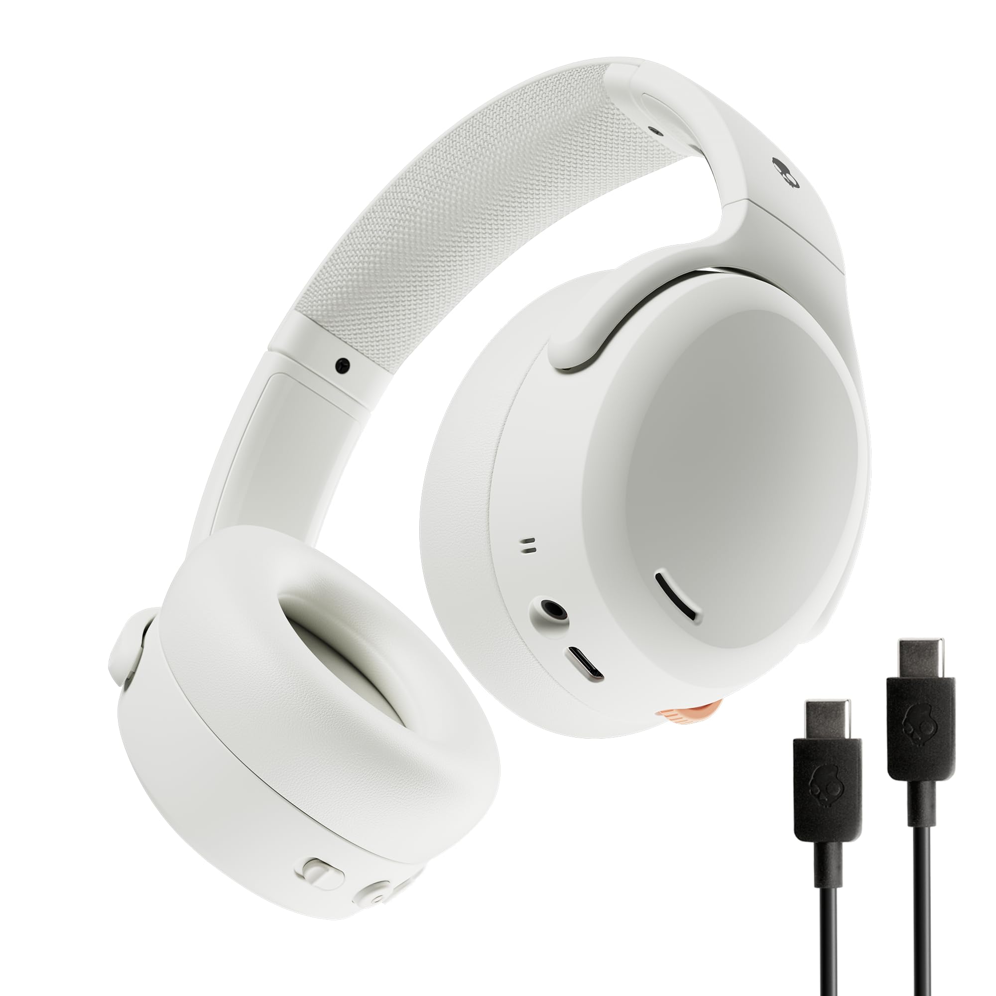 Skullcandy Crusher ANC 2 Wireless Over-Ear Headphones with Noise Cancelling and Charging Cable, Sensory Bass, 50h Autonomy, Alexa, Microphone, Compatible with Bluetooth Devices, White