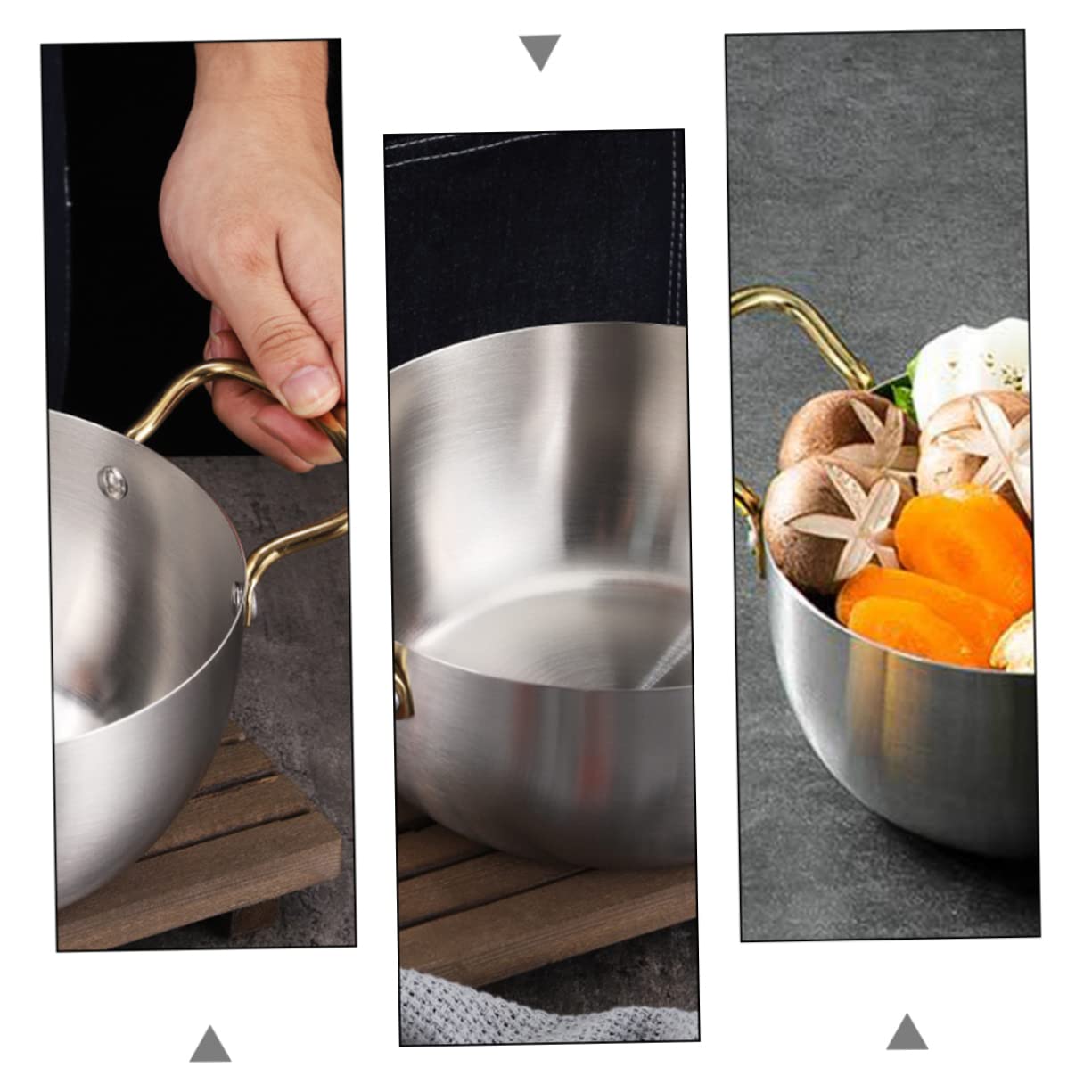 Ciieeo 1pc Stainless Steel Ramen Pot Thickened Soup Pan for Induction Gas Stoves Handles Versatile Kitchen Cookware for Seafood Noodles