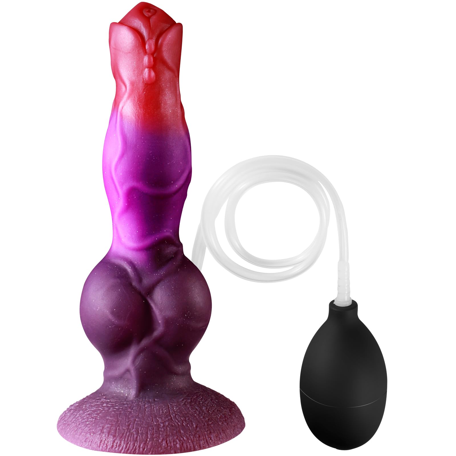 Squirting Monster Dog Silicone Dildo with Suction Cup (Red)