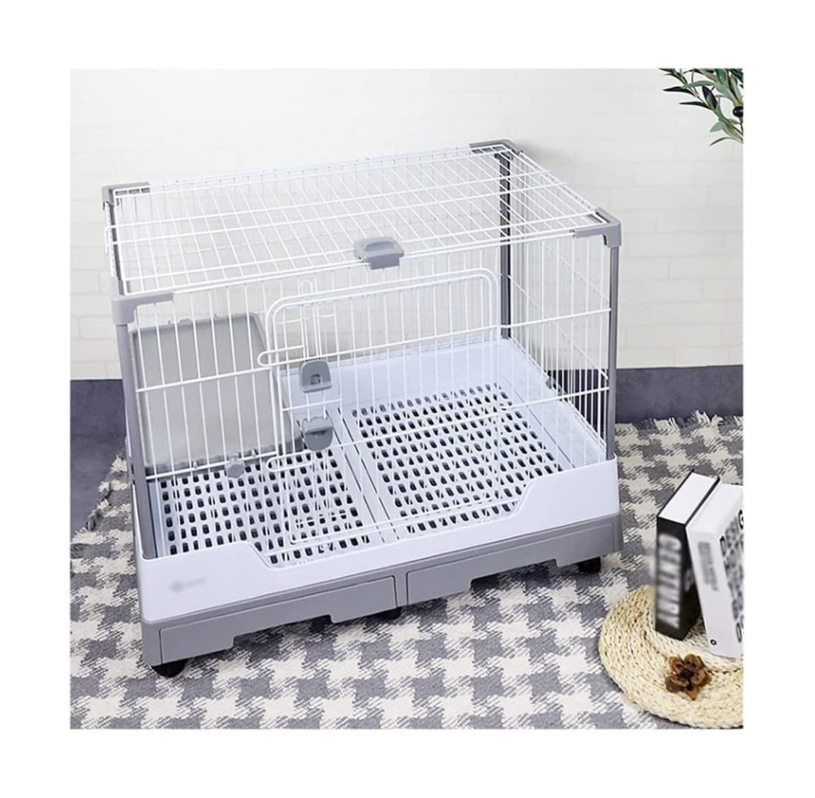 Klatki dla ptaków, Klatki dla ptaków Duże zabytkowe klatki Kute żelazne z kółkami Przenośne podróżne(Grey)