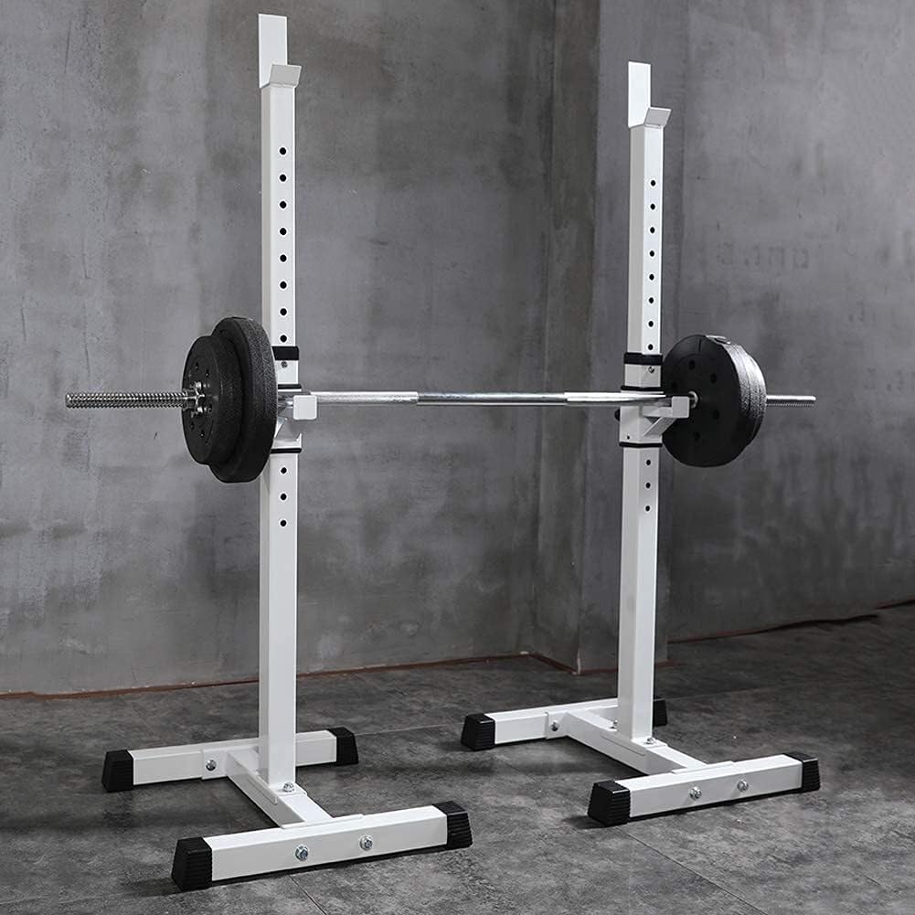 Rack de sentadillas resistente, soporte ajustable multifunción para barra de pesas para gimnasio en casa, estructura de acero con almohadillas antideslizantes para los pies, equipo de entrenamiento d