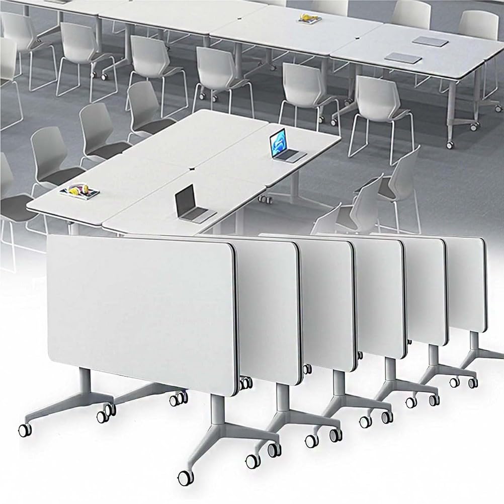 Mobile, klappbare Konferenztische mit Rollen – Klappbare Tischplatte für Büro, Klassenzimmer, Schulung – 120 x 60 x 75 cm, platzsparend