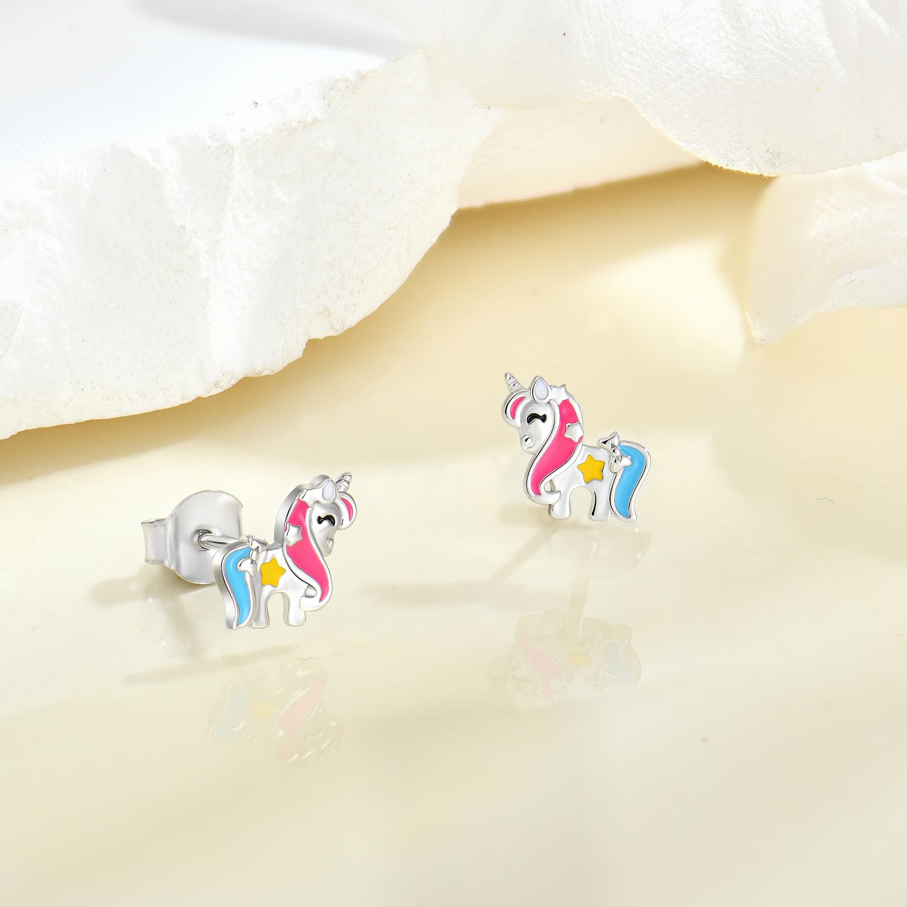 PAVELS Einhorn Schmuckset für Mädchen - Ohrstecker und Kette aus echtem 925 Silber - Magischer Kinderschmuck für besondere Anlässe - Perfekte Geschenkidee für junge Schmuckliebhaberinnen