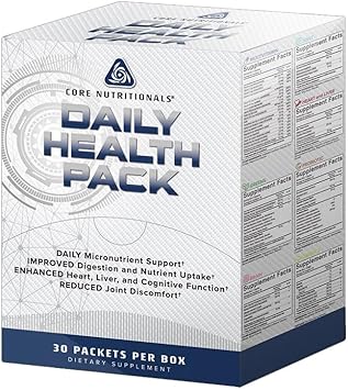 Core Nutritionals Daily Health Pack | Micronutrients, Omega-3s, Probiotics, Reds & Greens | Support for Heart, Liver, Brain, Joints, Digestion | 30 Packets