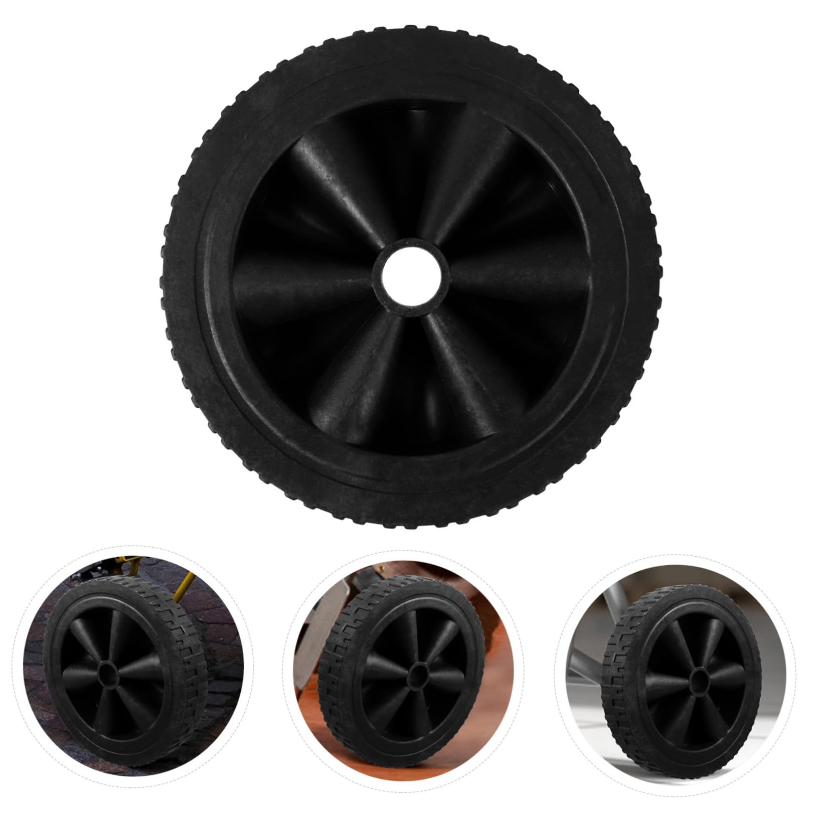Alipis Ruote di Ricambio per Barbecue e Carrelli, 2 Pezzi, Plastica Nera, Alta Capacità di Carico, Resistenti All’usura, Installazione Facile