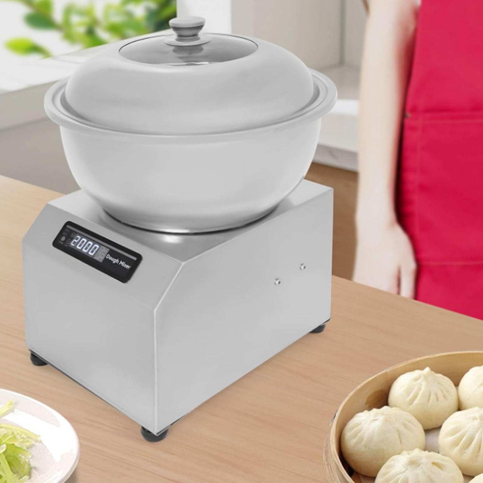 Mieszarka do ciasta 5 kg, 8 kg, elektryczna maszyna do ciasta na pizzę o dużej pojemności z podwójnym obrotem, ze stali nierdzewnej, komercyjna maszyna do ciasta na chleb, pizzę i pierogi 5KG/11LBS