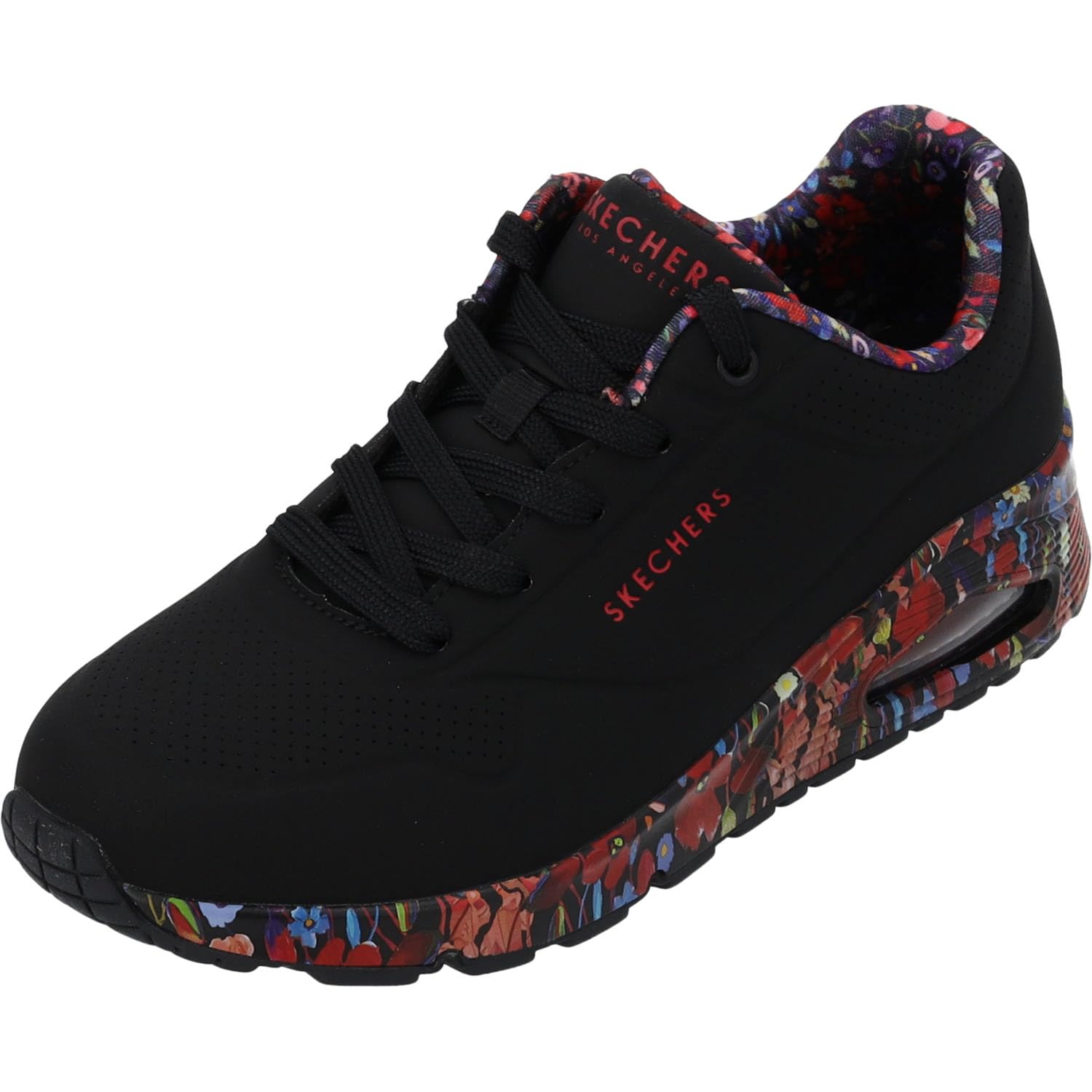 Skechers Damen UNO-Majestic Garden Sneaker, Schwarz/Multi, 35.5 EU