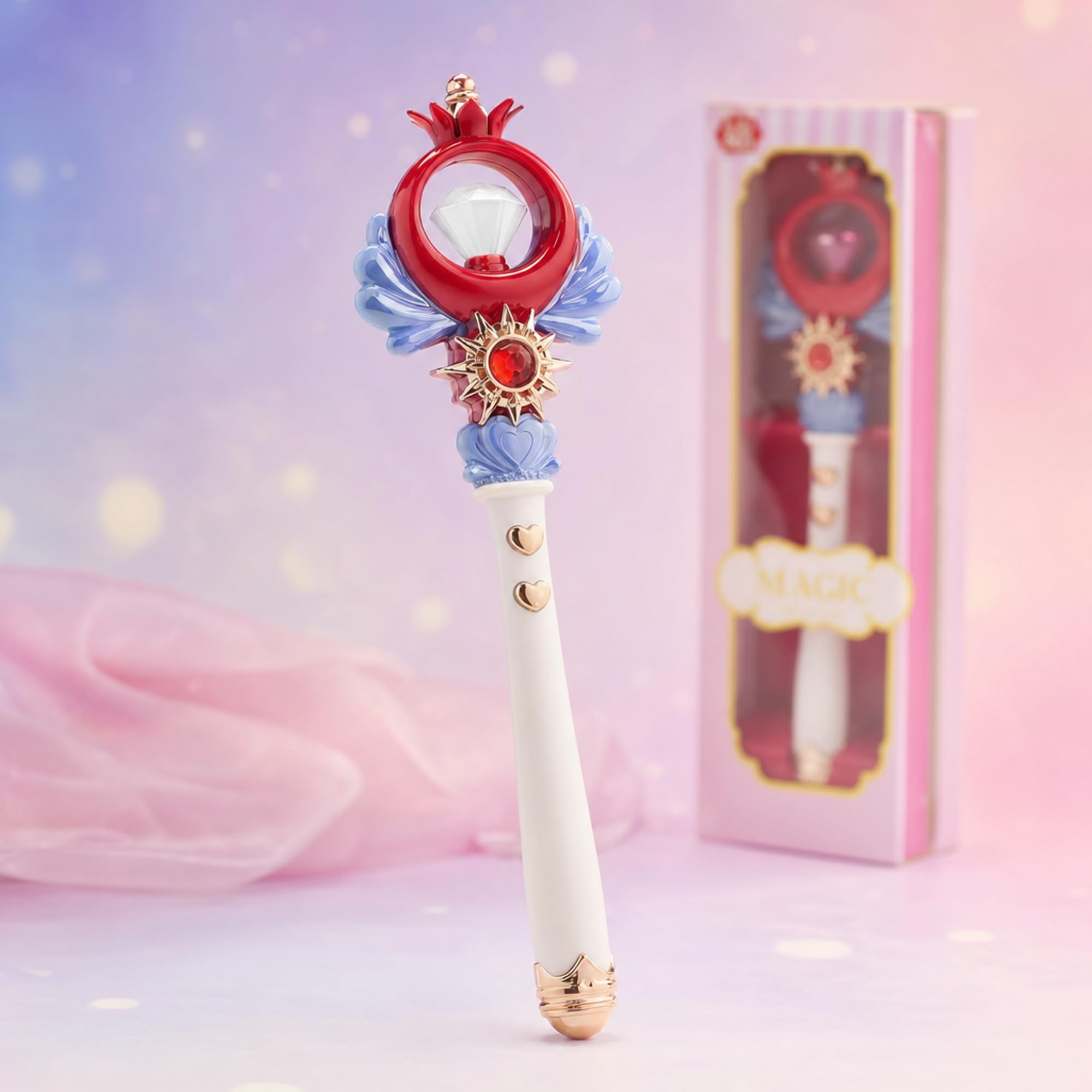 Magic Wand for Girls with Lights and Music - Winged Gem Light Up Fairy Princess Wand Toy - Birthday and Return Gift for Girls Age 3 to 8 Years (Assorted Colour)-image-39