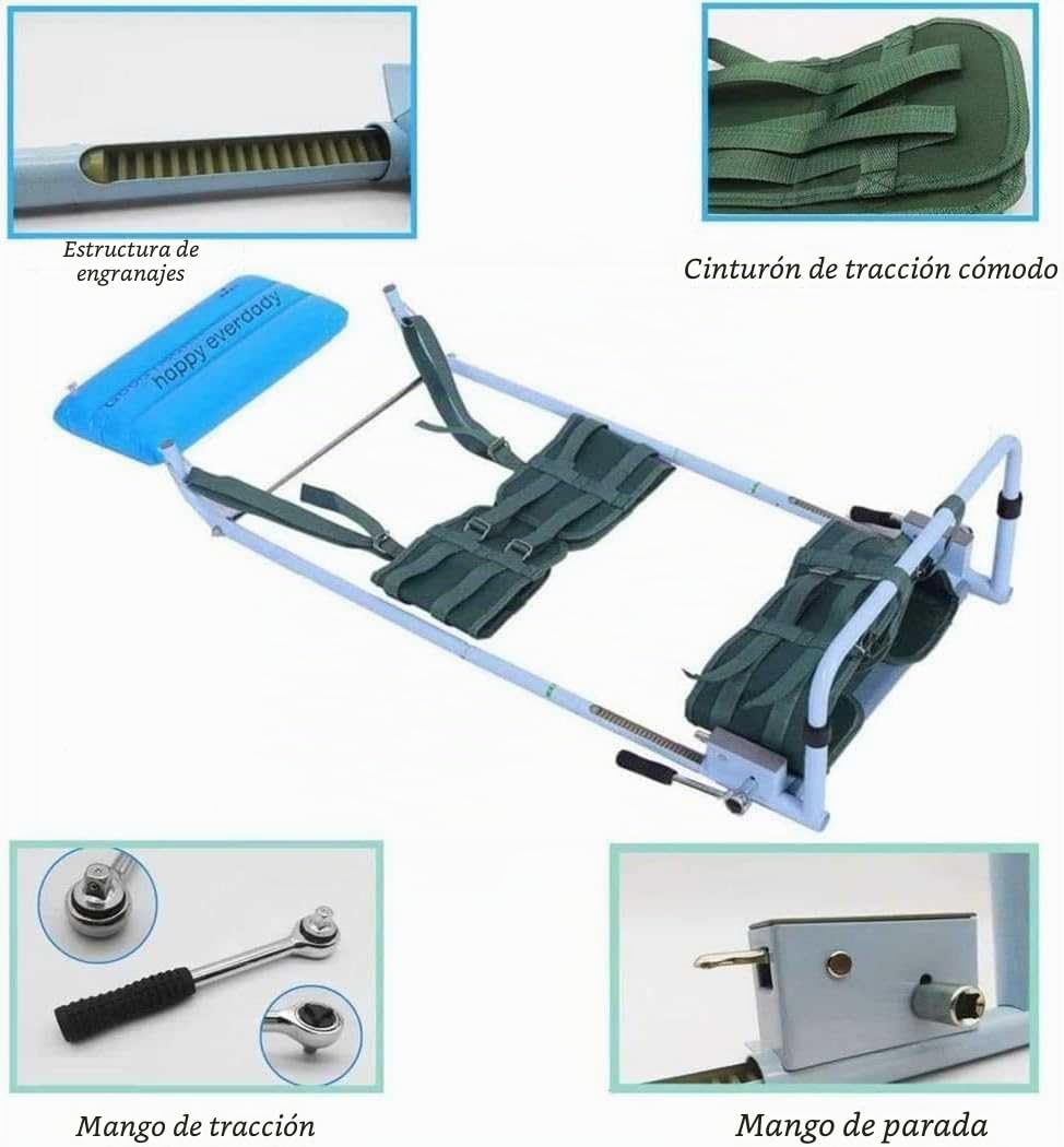Corrector de postura de columna vertebral para dolor lumbago lumbar, dispositivo de tracción lumbar para cama, alivia la fatiga cervical y lumbar