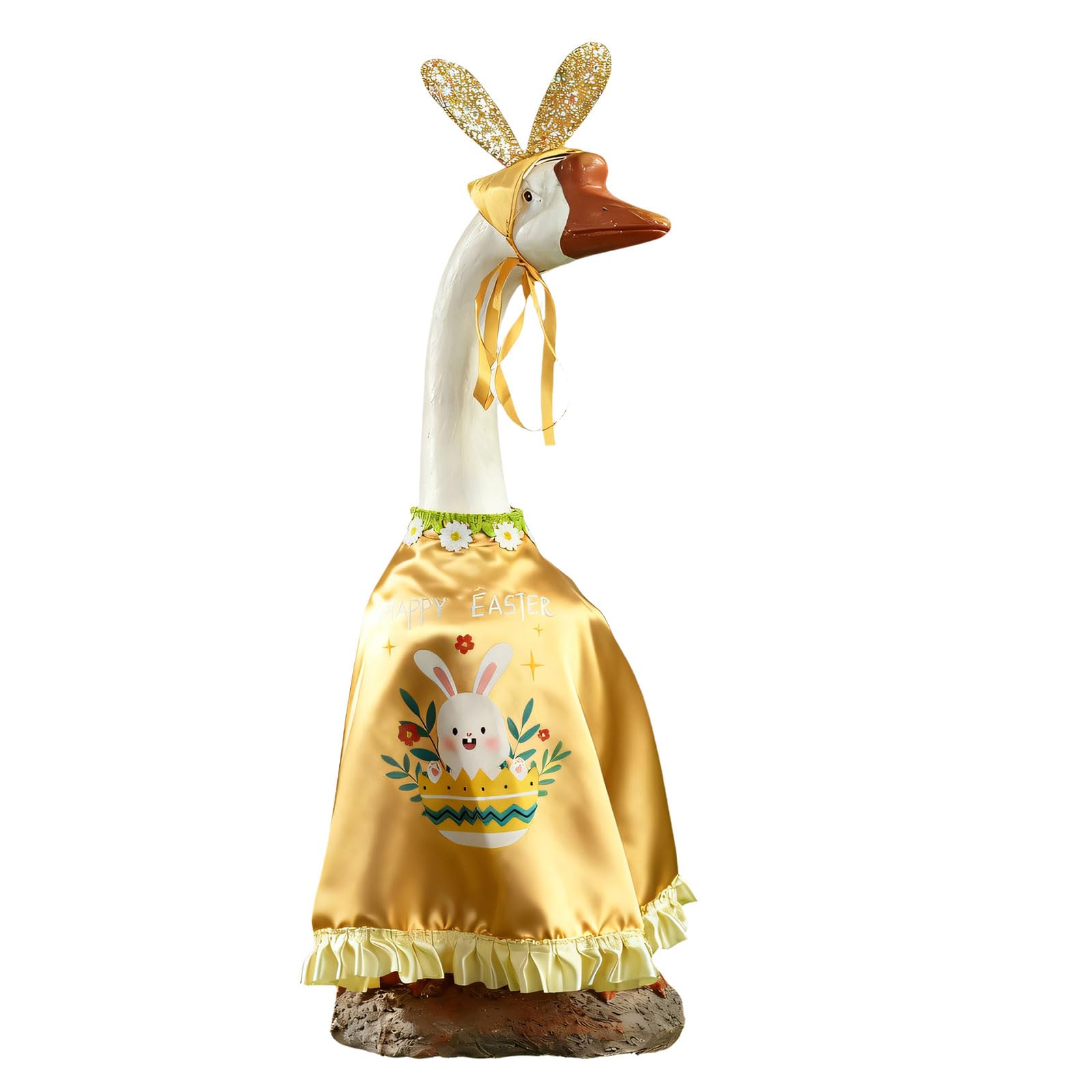 Meiliyizu Colorful Polyester Easter Geese Rabbits Dress Up for Seasonal Home Decoration Decorative Geese Costume Waterfowl Easter Decoration