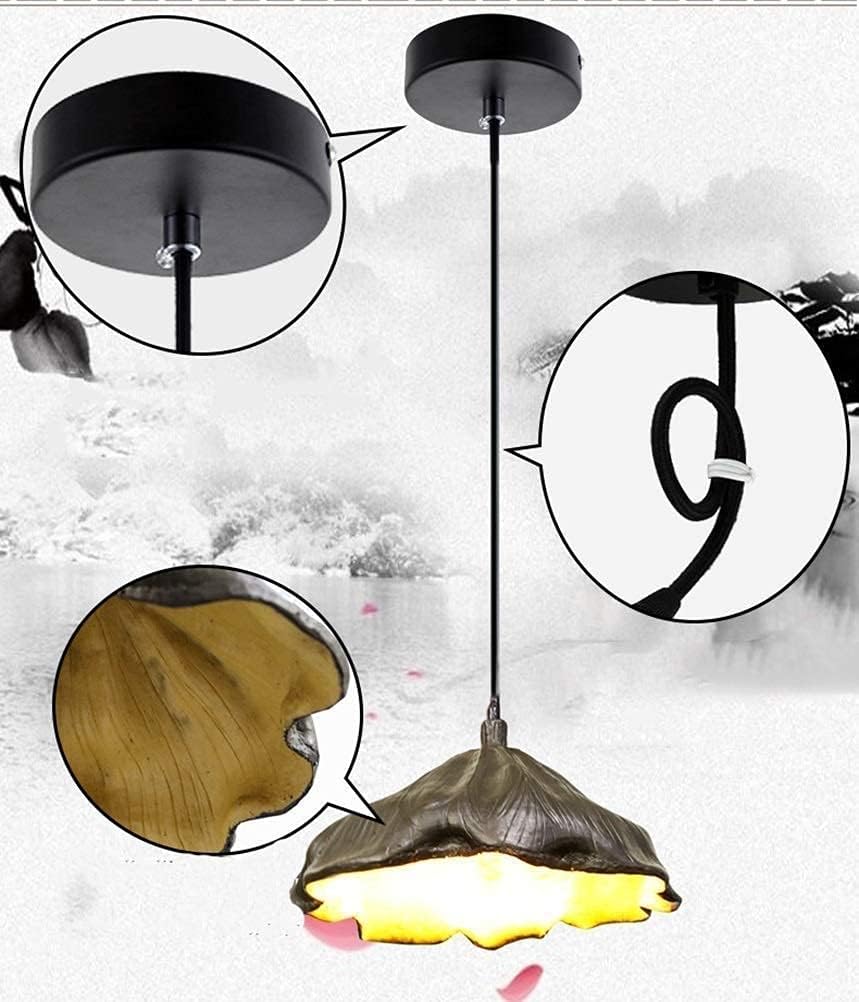 OUDINI Farmhouse Pendant Lights,Chinese Zen Style Island Chandelier,Single-Head Lotus Leaf Hanging Light,for Kitchen Island Dining Room Hallway Bedroom