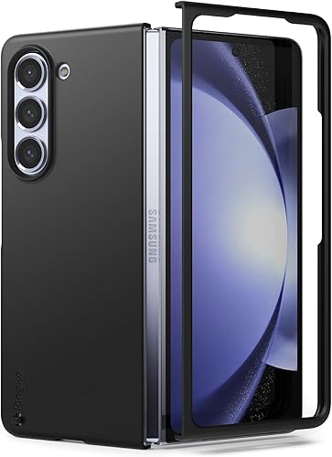 Miniatura 2 de Ringke Funda delgada compatible con Samsung Galaxy Z Fold 5 negra + cubierta de cristal compatible con Samsung Galaxy Z Fold 5