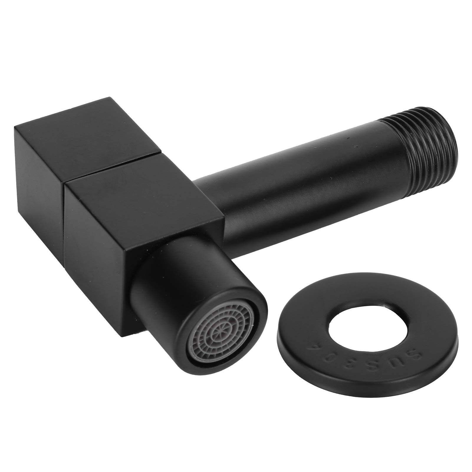 Black Mop Sink Faucet Single Cold G12 Stainless Steel Utility Faucet for Basement Balcony Laundry Room and Garage