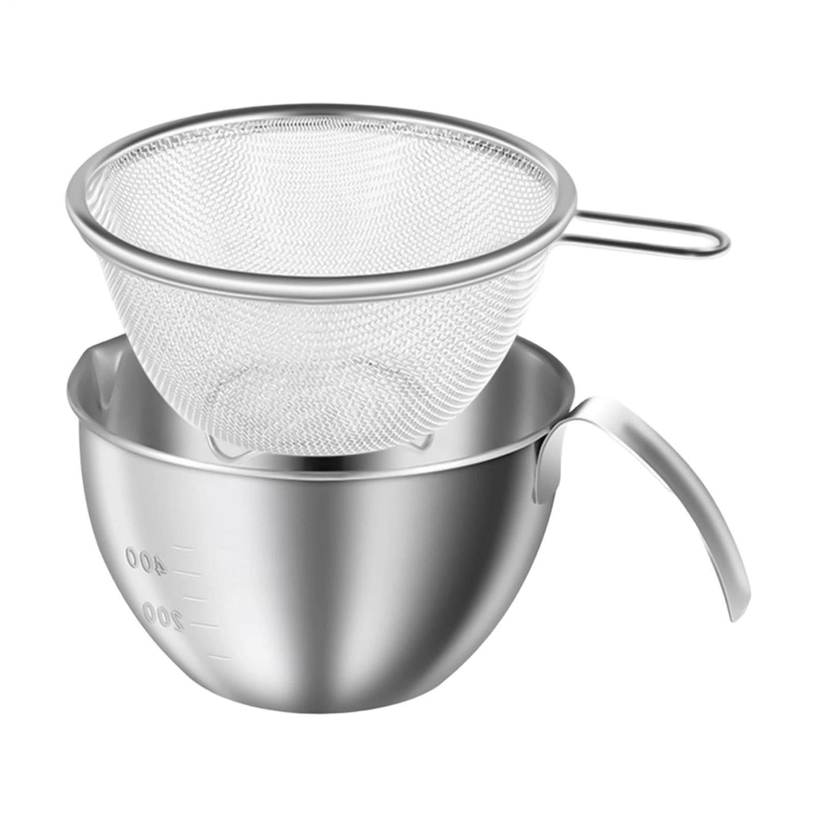 Muiltvoe Colander Bowl Set - Mixing Washing Baskets with Handle,400ml Nesting Bowls with Strainer | for Apartment Farmhouse Kitchen Dining Room Garden BBQ Party Meal Prep Salad Making