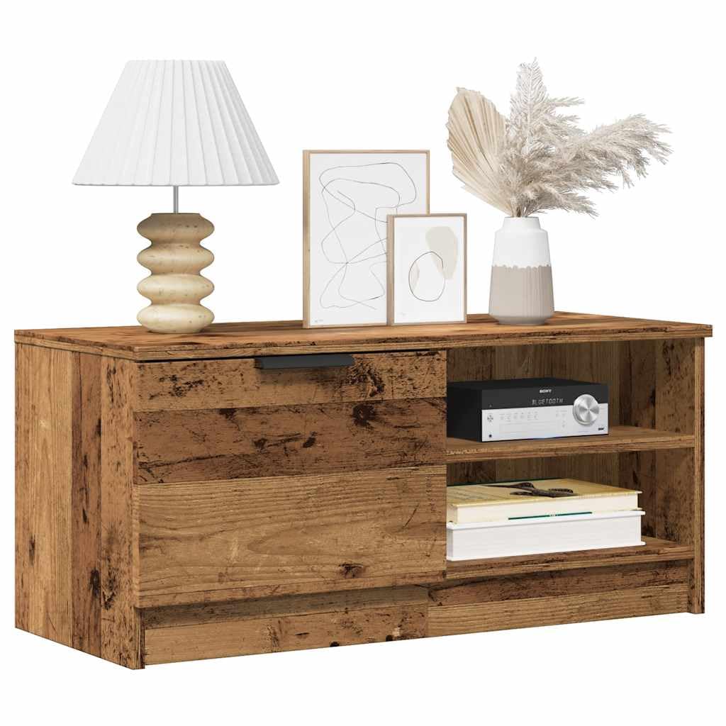 Fengshui Mobile TV 80 x 35 x 36,5 cm, in legno, 2 pezzi | Con 2 ripiani e 1 porta, ampio spazio, facile da pulire con un panno umido
