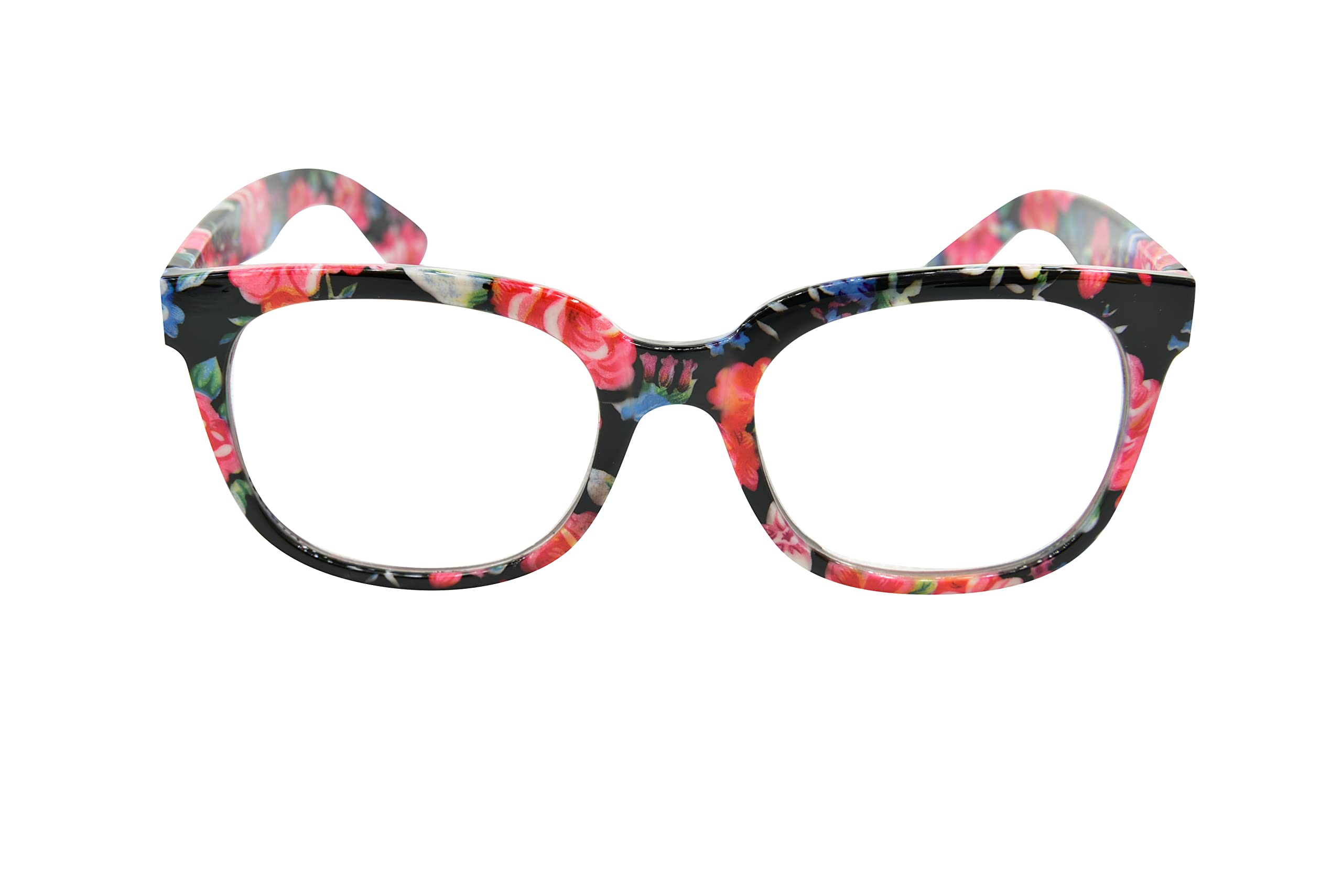 Fads & Fashions Unisex Floral Stylish Retro Geek/Nerd Oversized Reading Glasses With Metal Hinges - Model Tn14 (, 1.5)