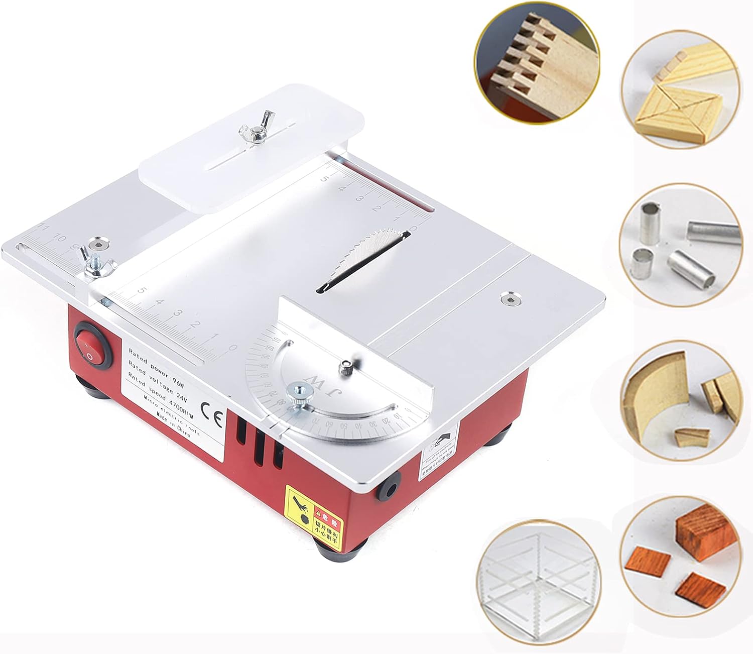 Mini Table Saw | Portable Precision Table Saw | Multifunctional Mini Table Saw for Crafts DIY Handmade Wooden Model Craft | 96W | w/Sliding Ruler&Saw Blade