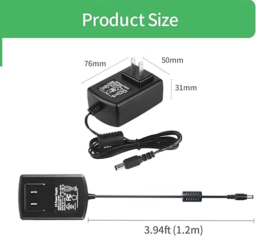 Miniatura 3 de Certificado UL Paquete de 2 adaptadores de fuente de alimentación CA 100-240V a CC 12V 3A 0.217 in x 0.083 in para cámara CCTV DVR NVR tira de luz