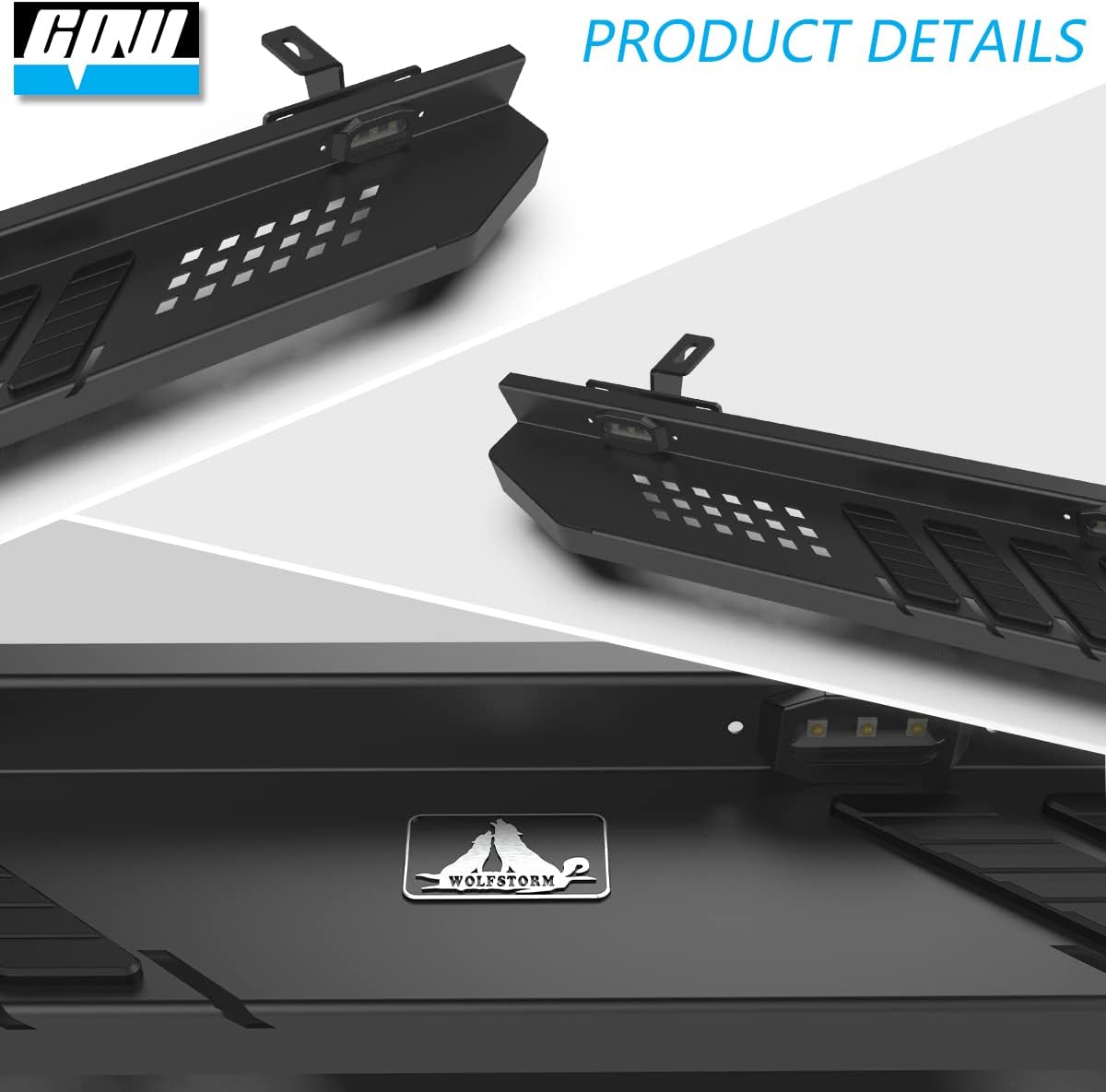 CPW Running Boards Compatible with 2019 2020 2021 2022 2023 2024 2025 2026 Jeep Gladiator JT 4 Doors, Black Heavy Duty Steel Side Steps