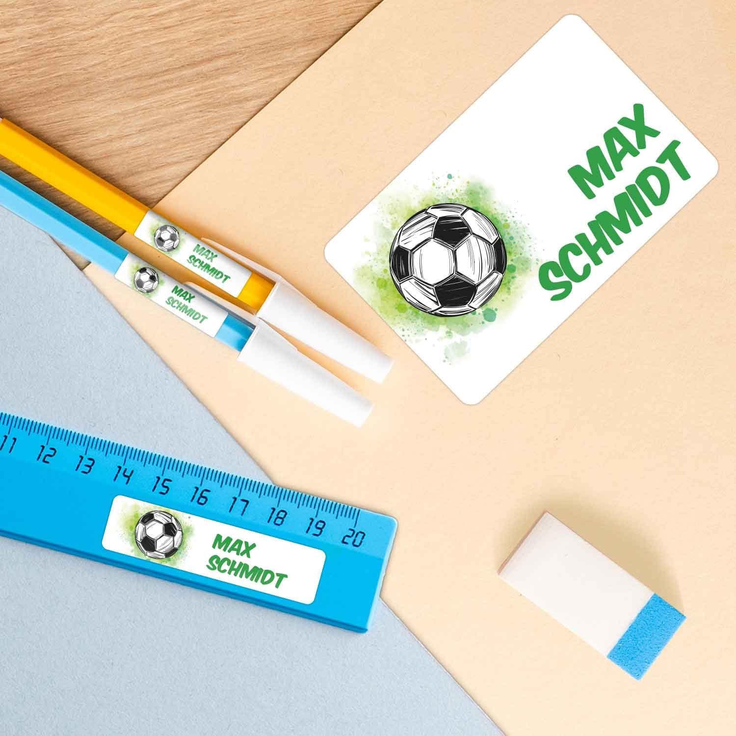 GRAVURZEILE Schuletiketten Personalisiert - 100 Aufkleber In 3 Größen Mit Schmetterling