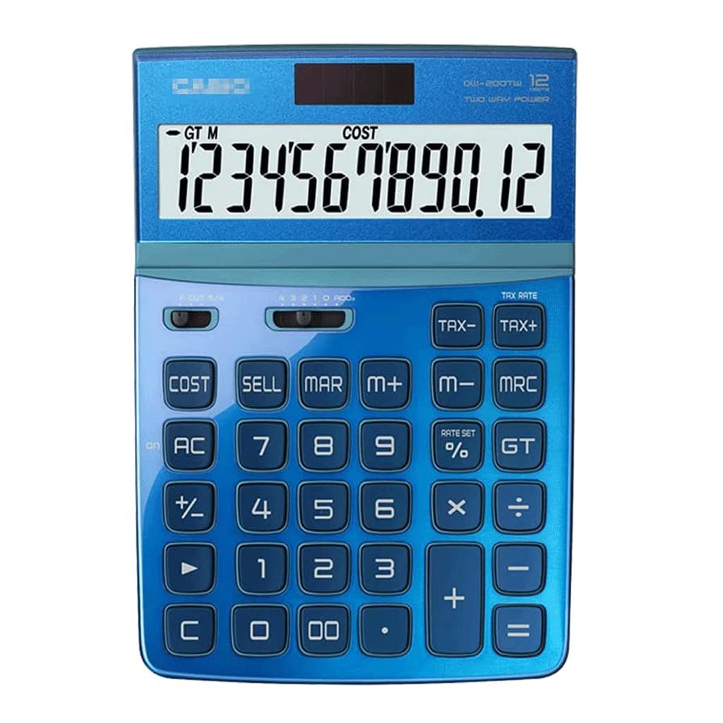 MAYABI Calcolatrice, Calcolatrice da Tavolo Calcolatrici scientifiche multifunzionali HD Home Calcolatrici da Ufficio di Base Dual Power Calcolatrici da Tavolo for scuole finanziarie (Color : Blue)