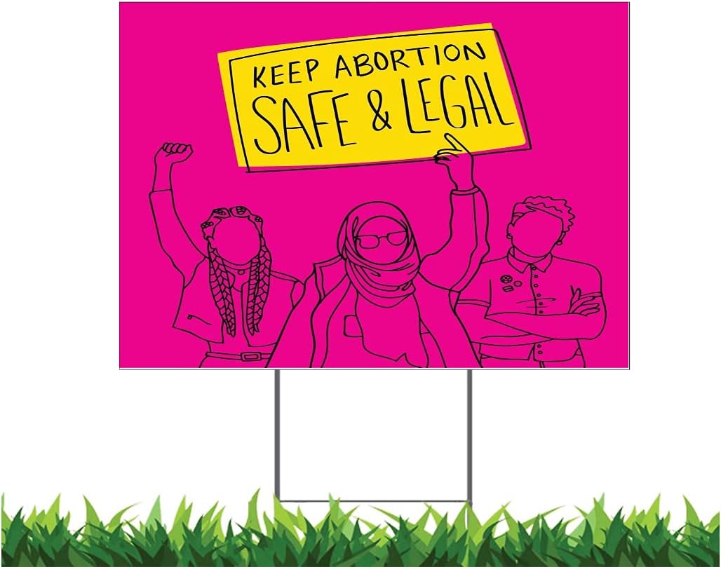 Debbie's Designs Keep Abortion Safe & Legal 18 x 24-inch Yard Sign (Outdoor, Weatherproof Corrugated Plastic) Metal Stake Included