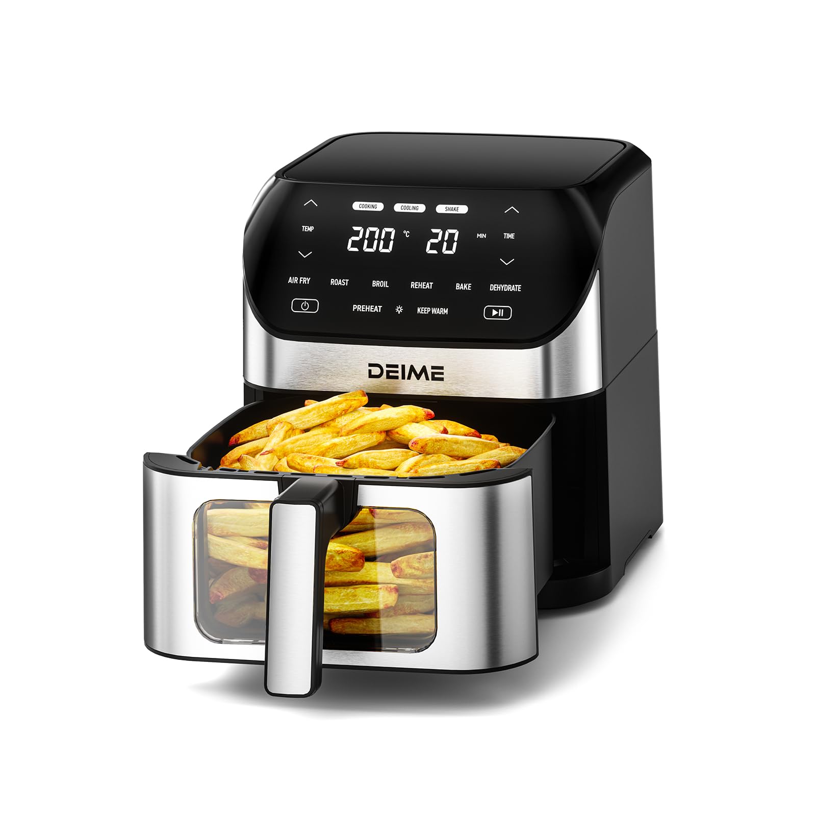 Air Fryer 6 2 QT Large Capacity Oilless Hot Air Fryers Oven 1500W Healthy Cooker with 10 Presets