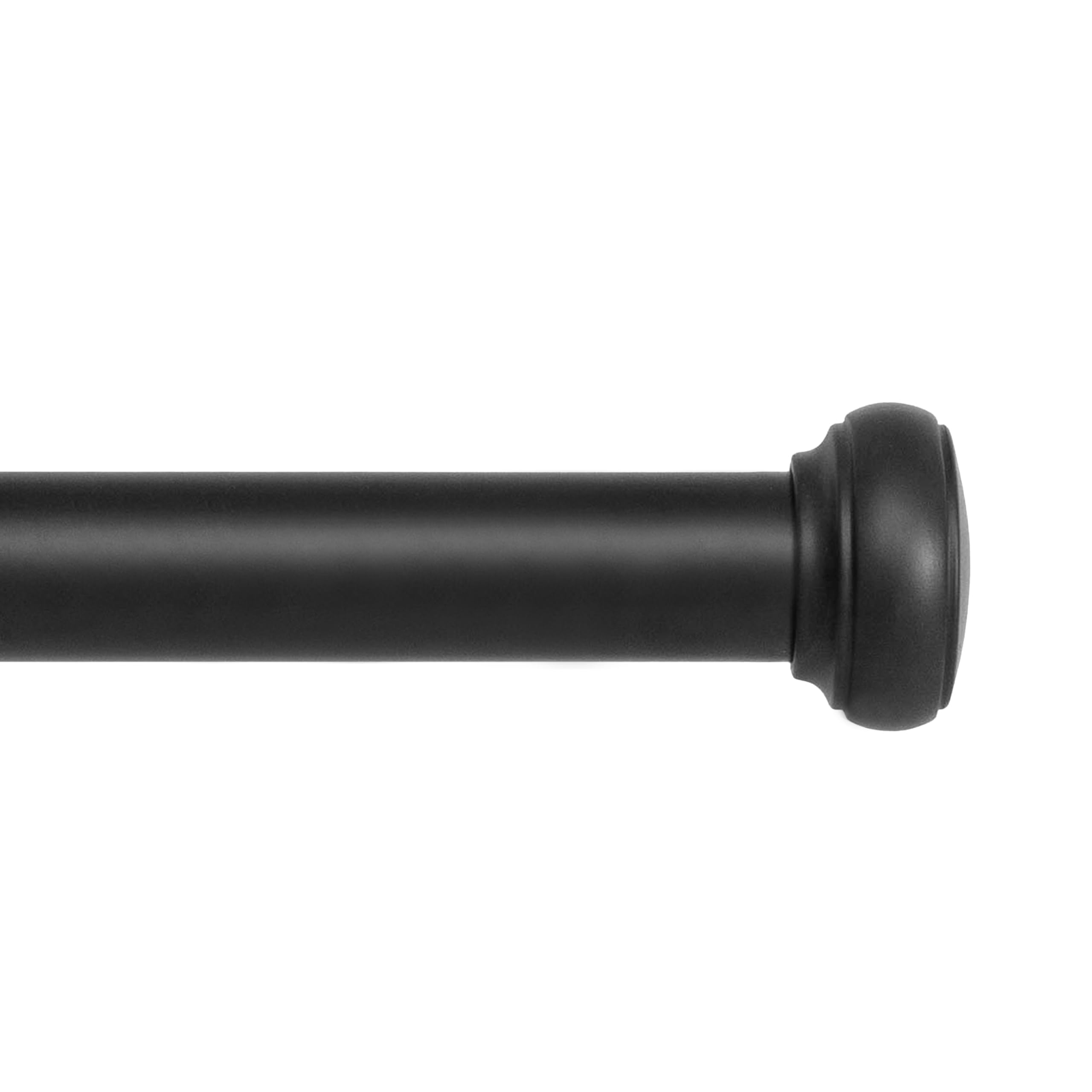 Kenney KN90001 1" Weaver Indoor/Outdoor Rust-Resistant Curtain Rod, 72-144", Black