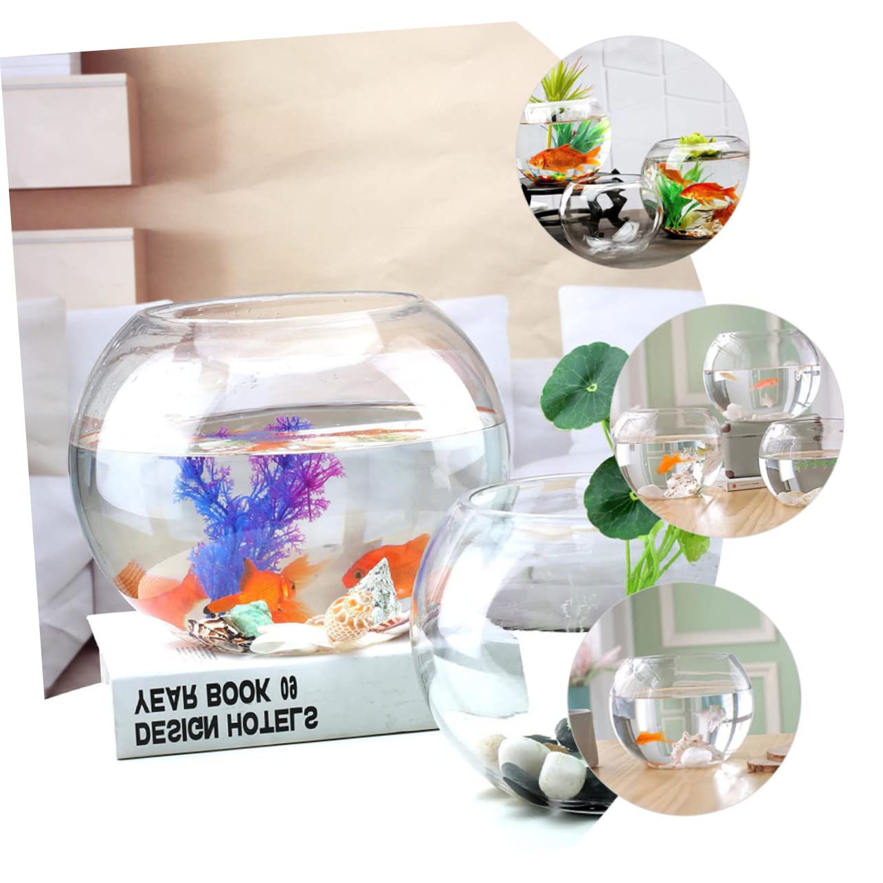 Vaguelly Vasca Trasparente Per Pesci Acquario Multifunzionale Per Pesci Betta Da Scrivania in Vetro