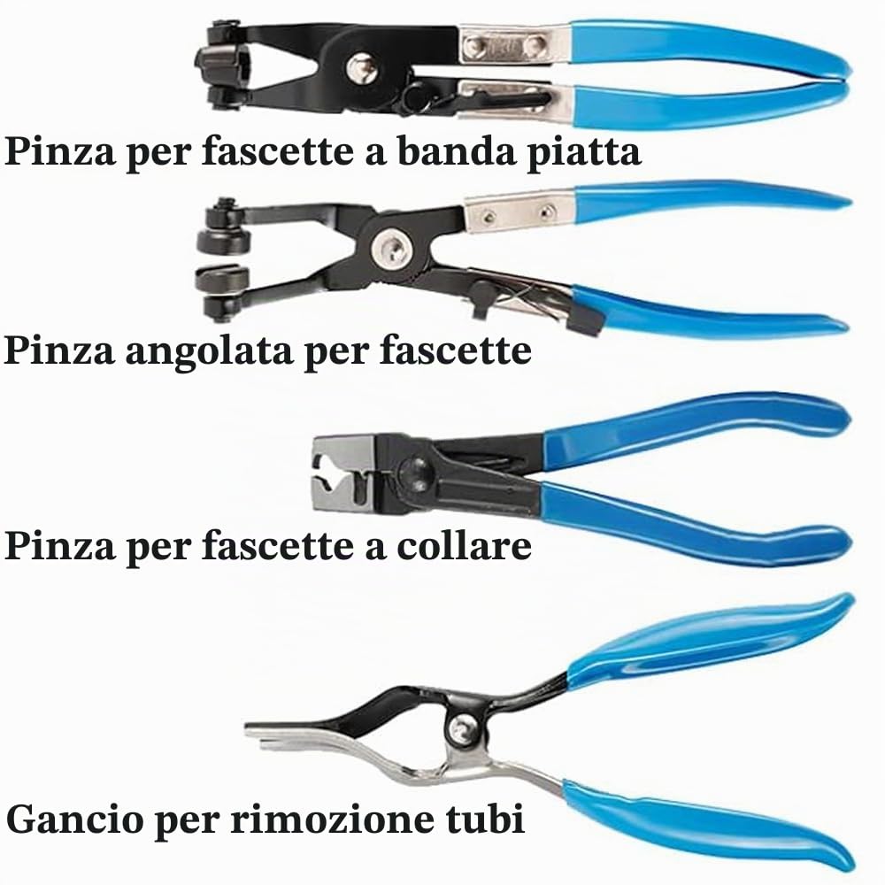 Set di pinze per tubi flessibili, pinze per colletto, pinza per tubo flessibile (blu)