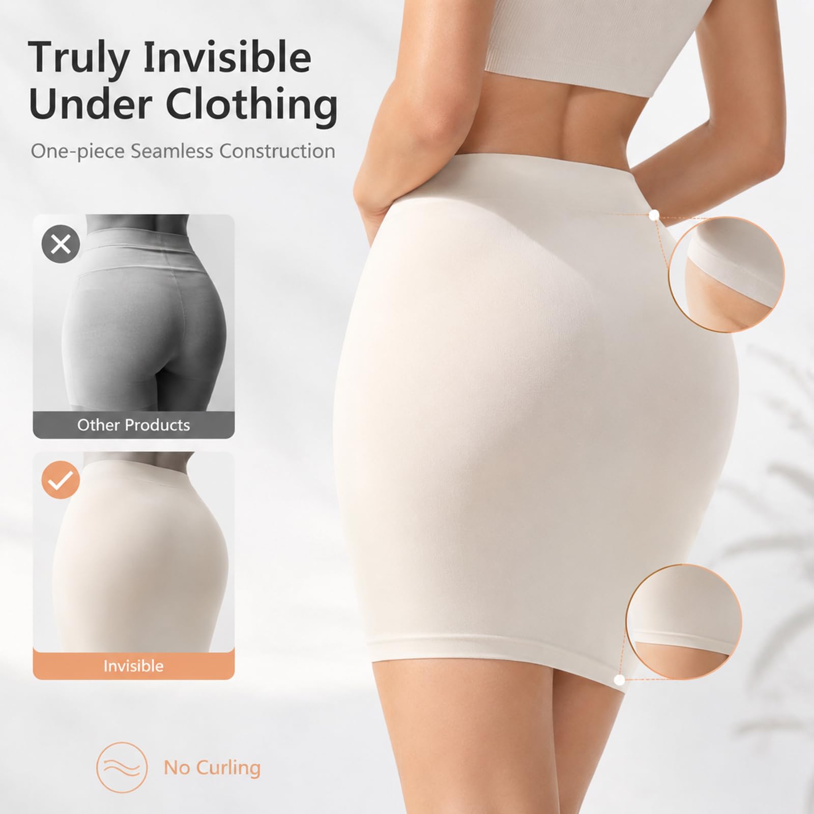 Faja Moldeadora de Silicona para realzar los glúteos para Mujer, Shorts con Almohadillas para glúteos, Ropa Interior Invisible sin Costuras para realzar Las Caderas | ropa interior invisible sin costuras para realzar las caderas