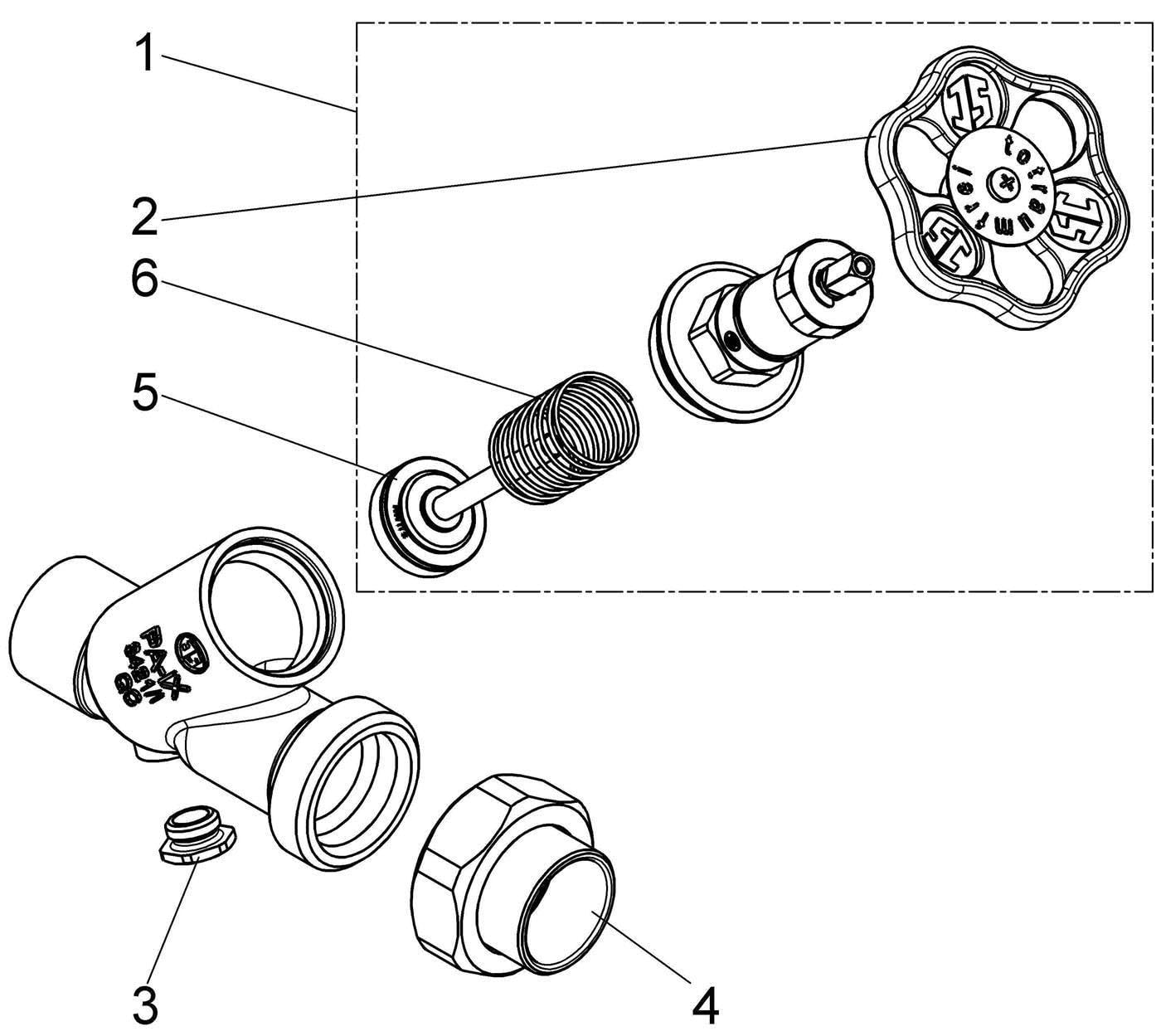 Schlösser Armaturen KFR-VENTIL, O.ENTL, AUSG.LOETV. N.STEIG.SPINDEL, DN50, LOET 54, DVGW