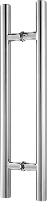 Togu TG-6012 900mm/36 inches Round Bar / H-shape/ Ladder Style Back to Back Stainless Steel Push Pull Door Handle for Solid Wood, Timber, Glass and Aluminum Doors,Mirror-Polished Chrome Finish