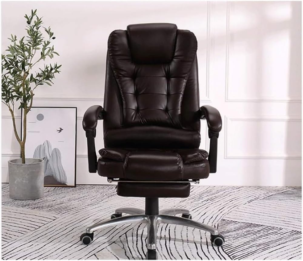 Silla ejecutiva ergonómica de Oficina con Estructura de aleación de Aluminio, Respaldo reclinable, Altura Ajustable, cojín de Esponja de Alta Densidad y Base giratoria. Cómoda