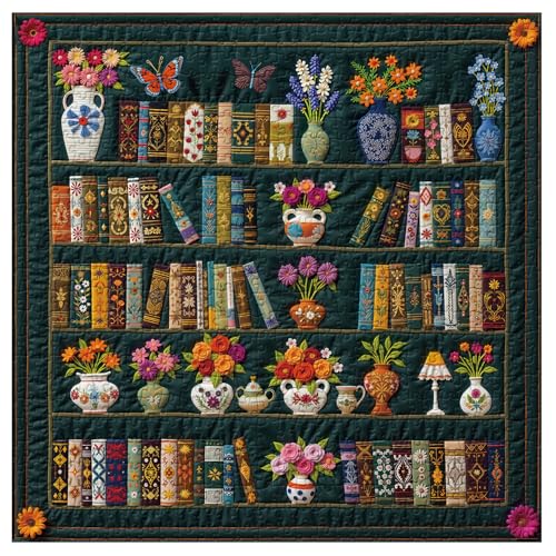 Rompecabezas Vintage Estantería de Libros 1000 piezas para adultos, Páginas de Flores Silvestres, Puzzle Botánico de Biblioteca miniatura 1