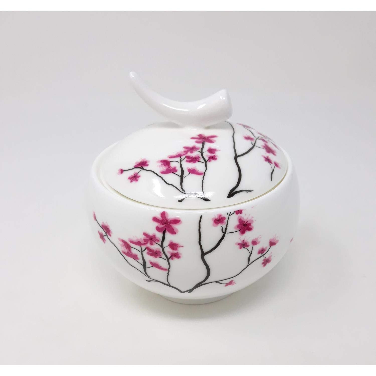 TeaLogic Milchkanne & Zuckertopf mit Tablett "Cherry Blossom"