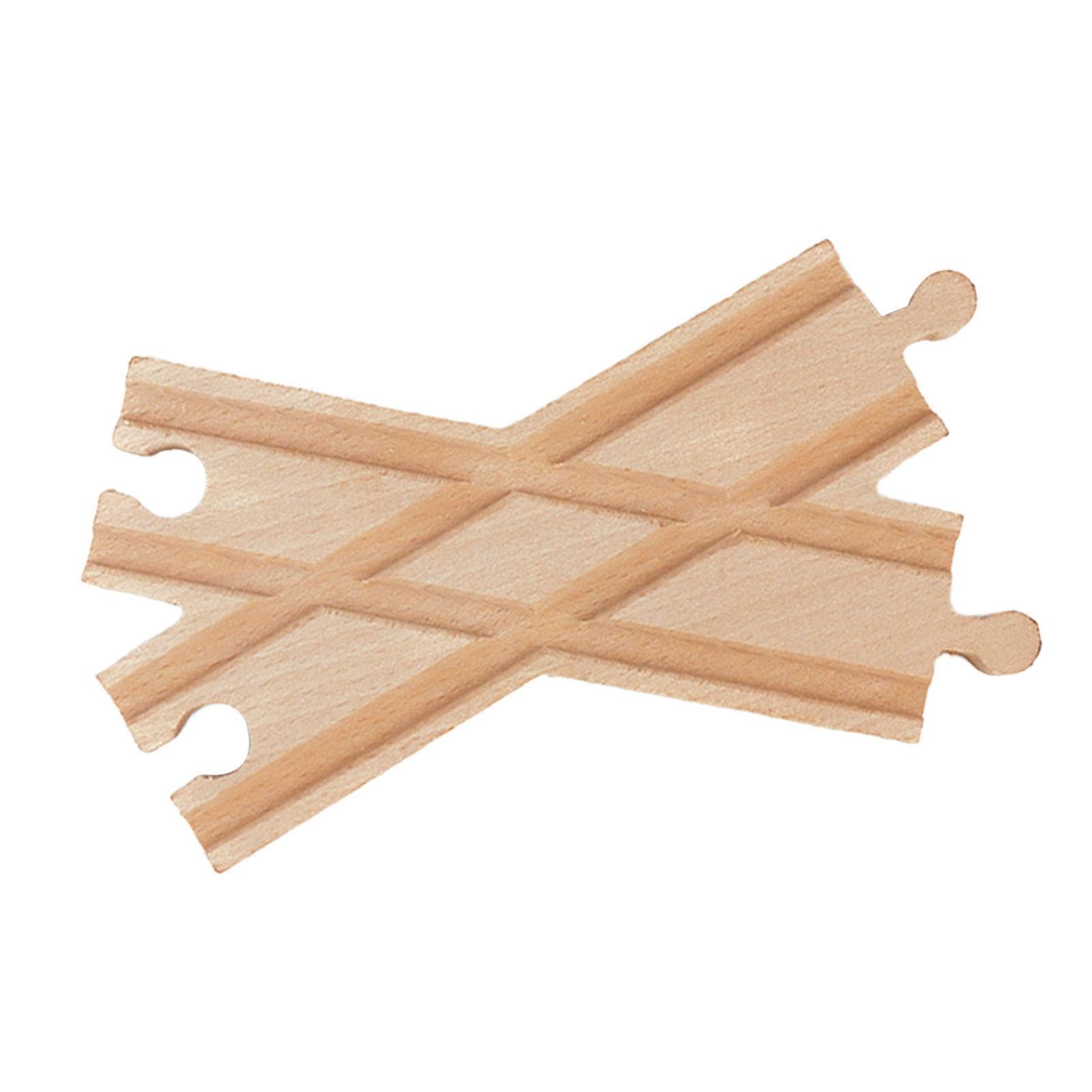 KIXZSAZ Expansion Train Track Adapter Vehicles Toy Encourages for Creative Building While Ensuring Reliable Play Experience Wooden Train Track Portable Tracks, Wood Color, 16x9x1.2cm