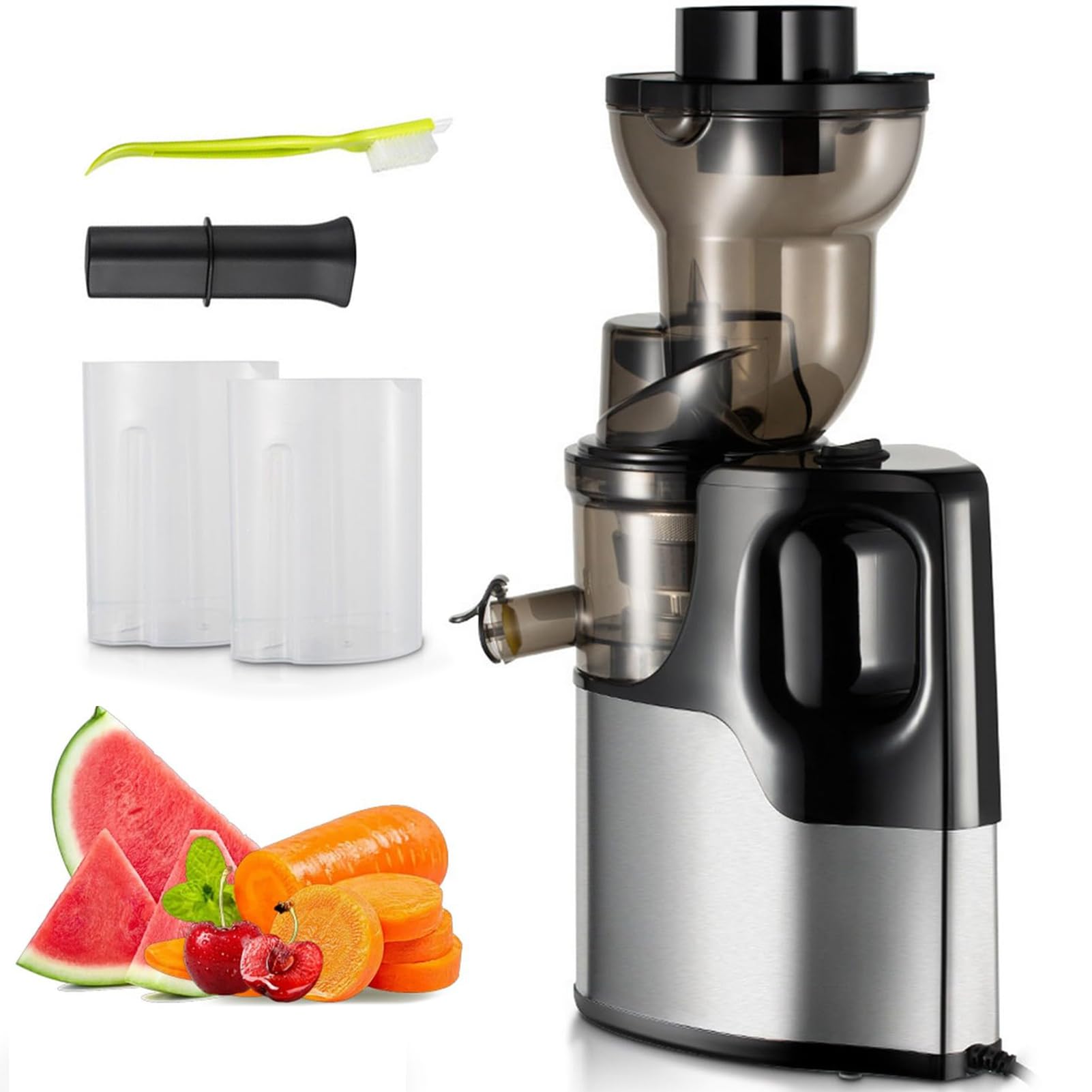 FHRKA 150W Cold Press Juicer, Efficient Low-speed Extraction Easy To Clean Electric Orange Squeezer for Grapefruits Oranges Lemons Home
