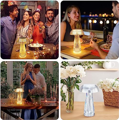 Image of XERGY Crystal Jellyfish Shape LED Table Lamp, Touch Control with Colors Changing and USB Rechargeable Night Light for Kids Nursery, Home Decor (Warm White, Cool White, Netural Light)