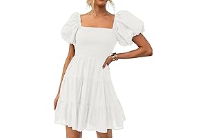 Women's Modest Homecoming Dresses 2024 | Charming Square Neck and Puff Sleeves