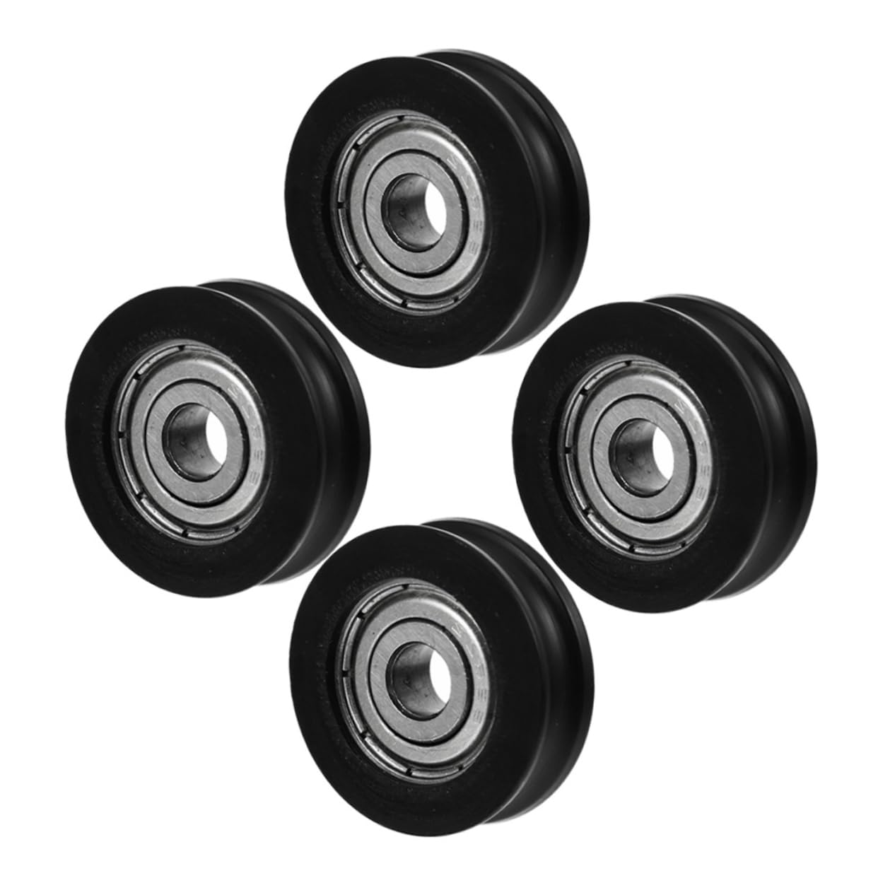 Balacoo 4pcs Nylon u Groove Pulley Track Groove Wheel Metal Window Door Pulleys for Barn Door Wheels