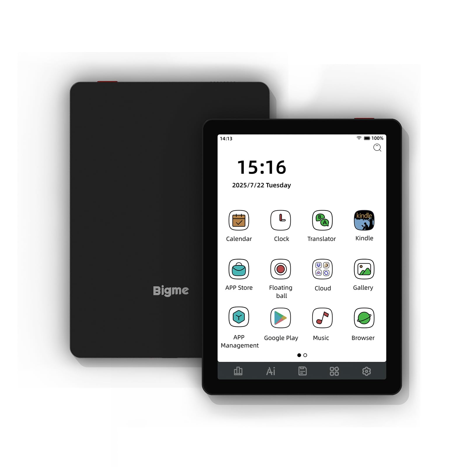 Bigme B6 - Tablette Électronique Android 14 6 Pouces Couleur - E-Reader avec 4 Go de RAM et 64 Go de Stockage - Design Léger et Portable pour La Lecture et Les Applications Multimédia - Noir