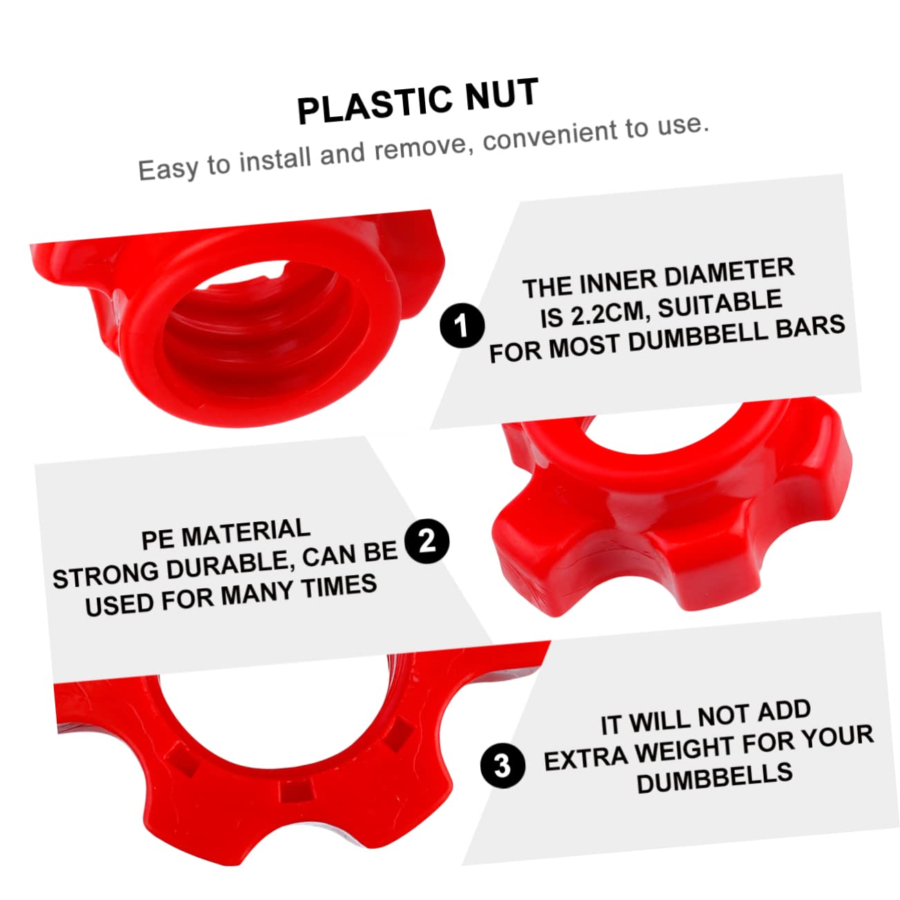 NOLITOY 4 Pcs barbell equipment supplies clip Nut nut lock pliers barbell hex nut spring clip or dumbbell bar barbell collar Hex nut major gym supplies sports household handle