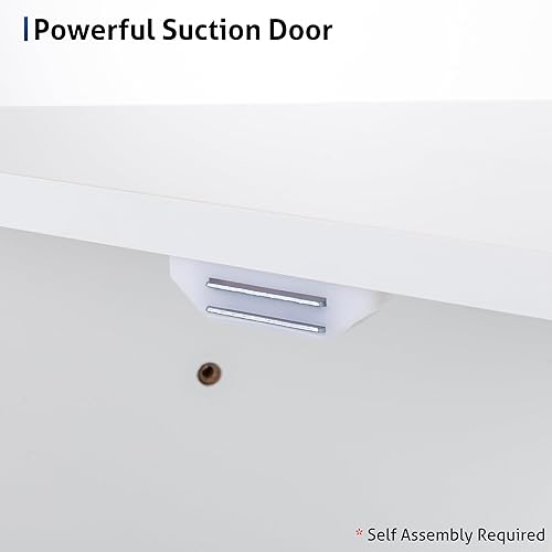 Miniatura 6 de eclife Armario de medicina de esquina de baño de 24 pulgadas con espejo, puertas dobles para baño, gabinete de espejo de montaje en pared blanco,